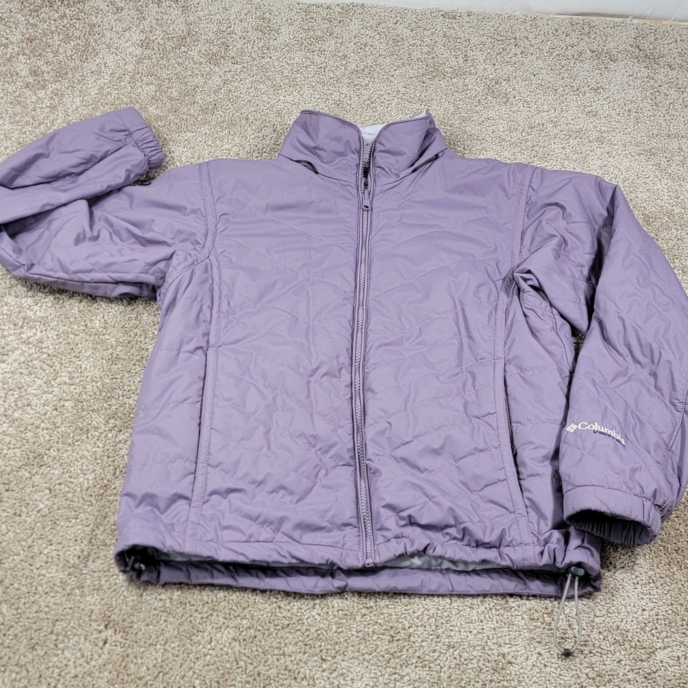 Columbia Vertex Purple Quilted Fleece Lined Jacket Womens Medium Full Zip